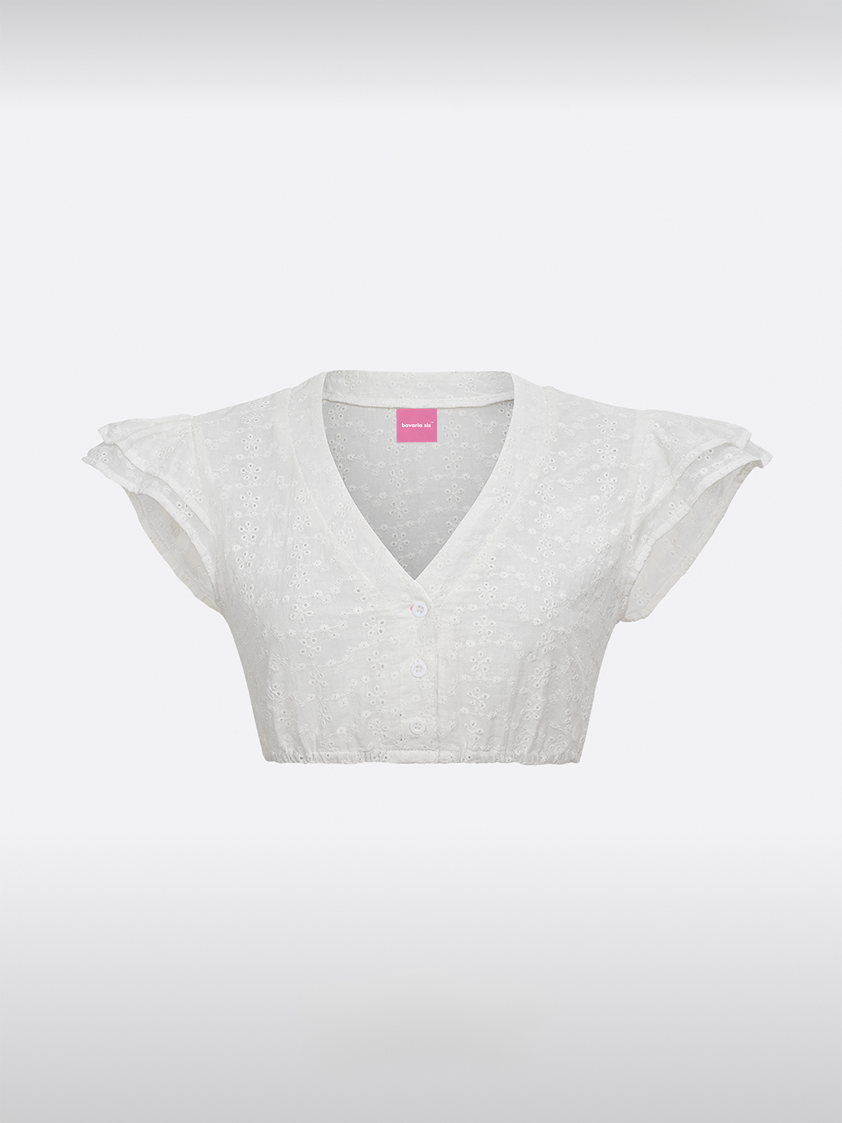 Weiß V-Ausschnitt Dirndlbluse